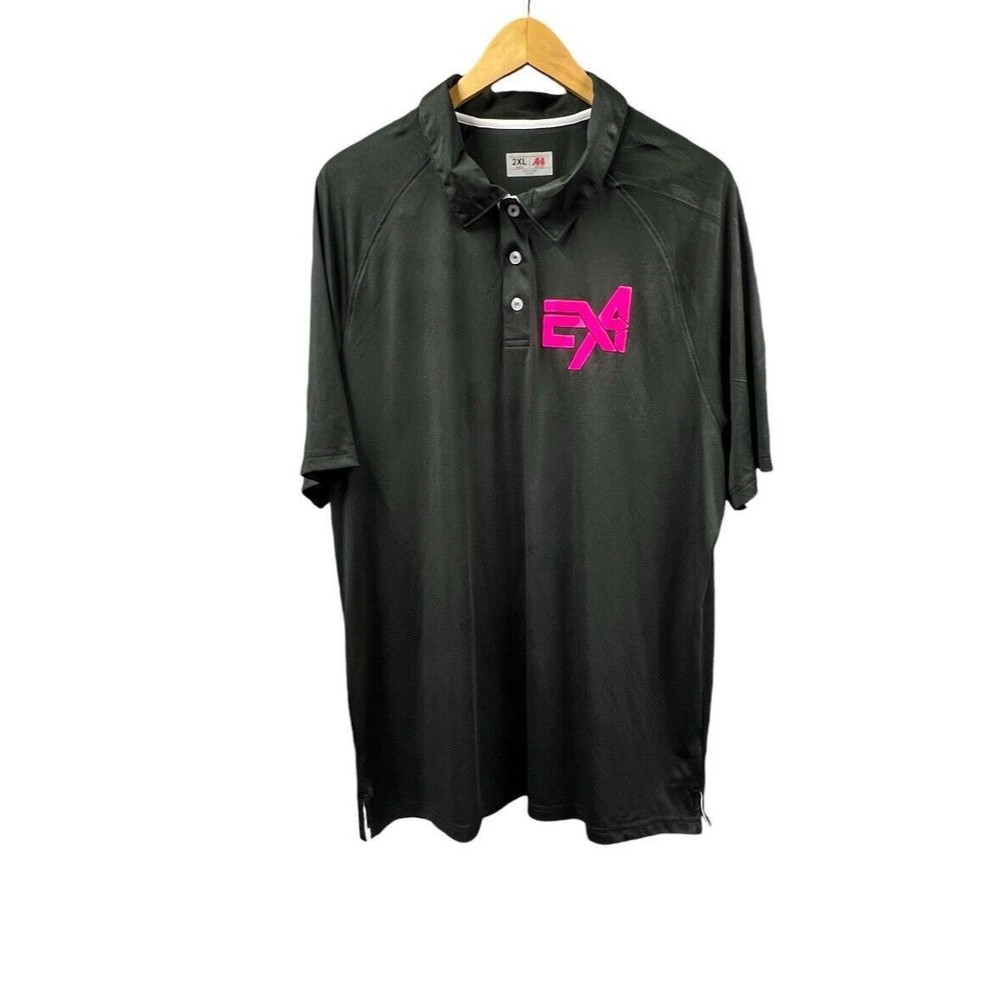 A4 Men Polo Shirt 2XL Black Moisture Wicking Stain Release Odor Resistant Casual